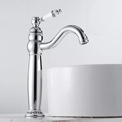 £35.79 • Buy Bathroom Taps Tall Basin Mixer Taps Ceramic Single Lever Brass Countertop Tap