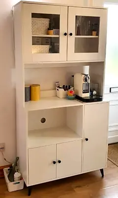 Tall Kitchen Cabinet Modern Storage Cupboard Display Dresser Pantry Larder Unit • £149.90