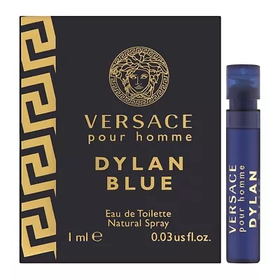 1 Sample Vial VERSACE DYLAN BLUE Cologne For Men 0.03 Oz Eau De Toilette Spray • $6.99