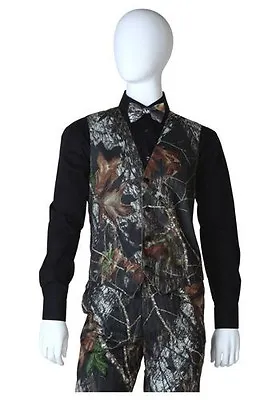 Mossy Oak Breakup Camo Tuxedo Vest And Longtie Perfect For PROM/WEDDING 2XL • $40