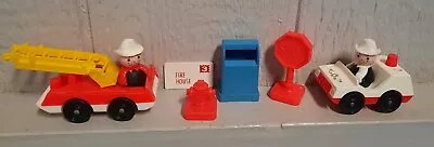 Vintage Fisher Price Little People Play Set Fireman Fire Truck Figures Mail Lot • $32.50