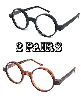 2 Pair Combo READERS Lightweight Round JOHN LENNON VINTAGE Style READING GLASSES • $14.99