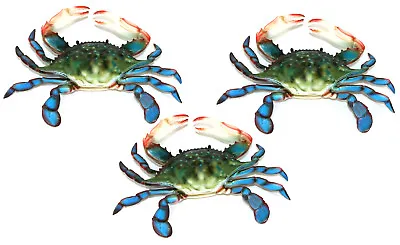 $22.99 • Buy 6 Inch Maryland Blue Crab Set Of 3 Beach Tiki Bar Wall Decor