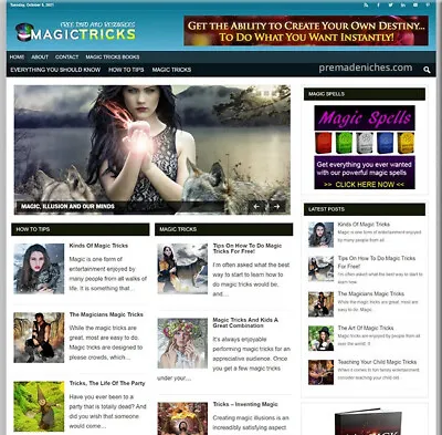 Ready-Made Magic Tricks Blog Great Content Website Business | Make Money Online • $6.99