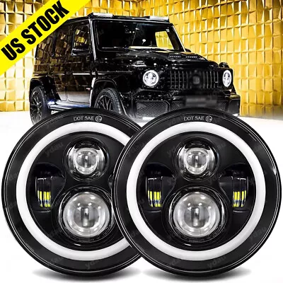 7  Inch BLACK ABS Material Headlights For 02-06 Mercedes Benz W463 G Class Wagon • $46.79