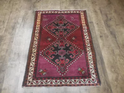 Tribal Geometric Vintage Turkish Rug Farmhouse Handmade Village Rug 2.7x3.8 Ft • $8.50