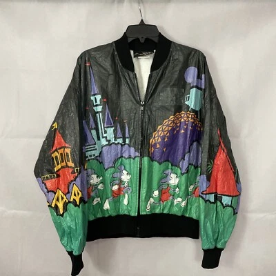 $35.99 • Buy Vintage 1995 Disney Marathon Running Bomber Jacket Size Large All Over Print