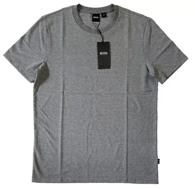 NWT HUGO BOSS Crew Neck Textured Tee T-Shirt / Top Heather Gray M / XXL • $34.95