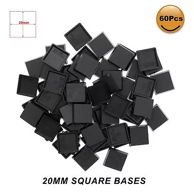 60pcs 20mm*20mm Square Model Bases For Wargames Table Games Plastic • $8.99