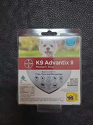 K9 Advantix II Medium Dog Vet-Recommended Flea Dogs 11-20 Lbs. 2-Mo Supply 2Ct • $34.95