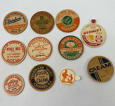 Lot Of 11 Advertising Dairy Bottle Caps Milk Heavy Sour Cream Orangeade NJ OH • $9.99