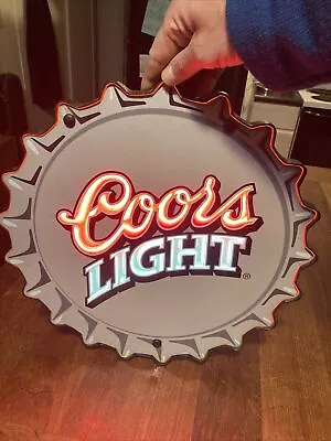Vintage Rare 1999 Coors Light Neon Man Cave Bottle Cap Bar Light. Made In USA • $325