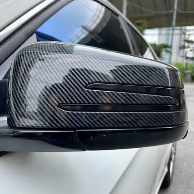 Carbon Fiber Rear View Side Mirror Cover Cap For 2011-18 Mercedes-Benz W212 W204 • $39.99