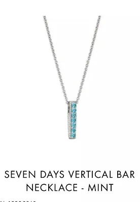 Chamilia Seven Days Turquoise Bar Silver Necklace BNIB • £20