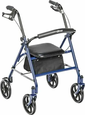 USA Foldable Drive Medical 4-Wheel Rollator Walker With Seat & Back Support Blue • $63.50