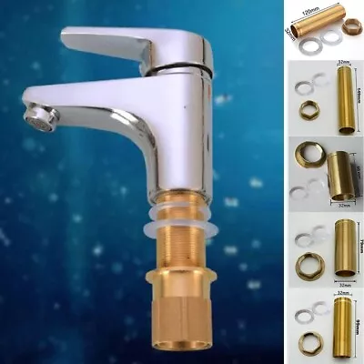 Kitchen Basin Mixer Tap Repair Fitting Kit Threaded Brass Tube-Nut Install-Parts • £7.70