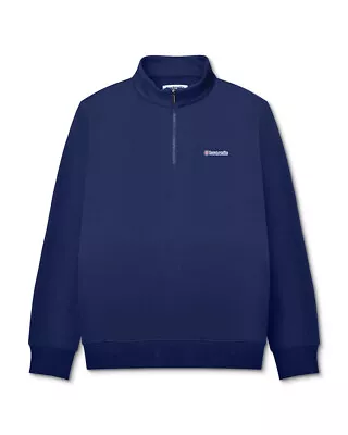 Lambretta Mens Quarter Zip Pullover Sweater Sweatshirt Top - Navy • £30