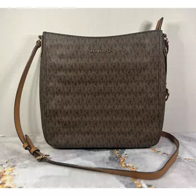 Michael Kors Large Brown/Beige Crossbody Handbag Purse  • $54.99