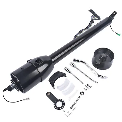 BLACK Floor Shift Tilt 30'' Steering Column Auto W/ Adapter No Key Hot Rod GM • $184