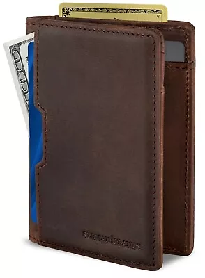 SERMAN BRANDS Wallets For Men Slim Mens Leather RFID Blocking Minimalist Card • $29.99