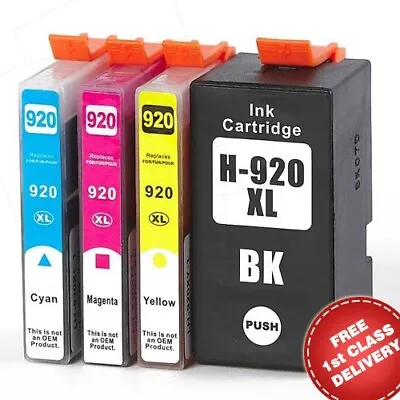 Full Colour Set Of Non-OEM Ink 920XL For HP OfficeJet 6000 6500 6500A 7000 7500A • £10.99