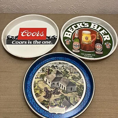 Vintage Beer Trays Lot Of 3 Coors Is The One Beck’s Bier Pabst Bicentennial • $39.99