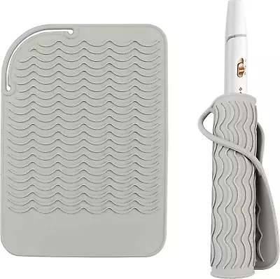 £5.70 • Buy Heat Resistant Mat For Hair Straighteners, Silicone Curling Wands Mat Heat Proof