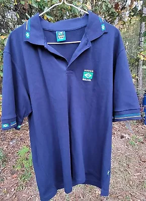 Brazilian Soccer Futbol Polo Type Shirt 2xl Green Great Shape See Pics • $20