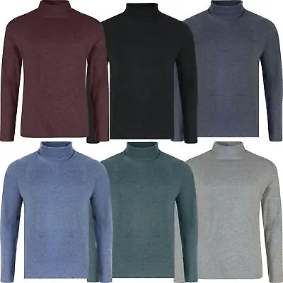 Mens Turtle Neck Roll Polo Funnel Lightweight Baselayer Golf Top T Shirt Jumper • £7.99