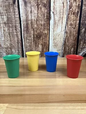 4 Vintage Tupperware Classic Kids Cups 6oz Primary Colors  • $8