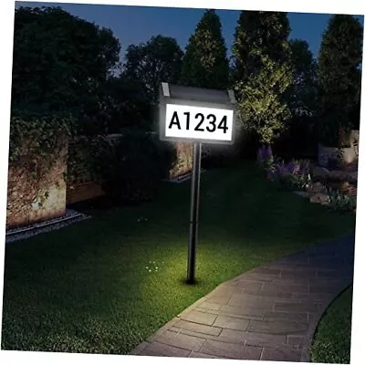 Solar House Number Sign  LED Illuminated Outdoor Address Ground Installation • £39.30