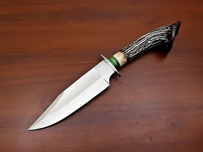 Handmade D2 Fixed Blade Hunting Knife/bowie Knife- Artificial Stag - Hb-3256 • $17.99