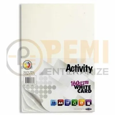 Premier Stationery A4 160 Gsm Activity Card - White Pack Of 50 Sheets Art Craft • £4.30