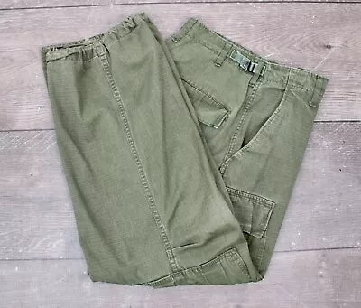 Vtg Men's 60s Vietnam War US Army Ripstop Cargo Fatigue Pants Sz XS Short 1960s • $74.99