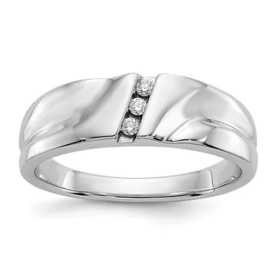 14K White Gold Diamond Mens Ring • $952