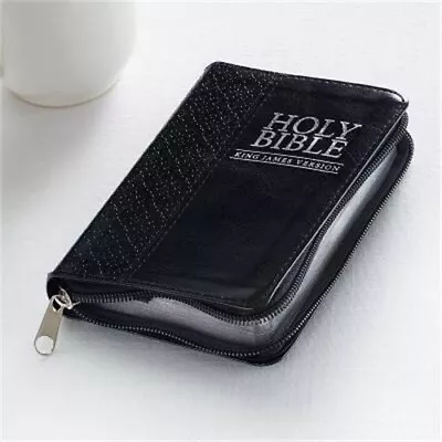 KJV Mini Pocket Edition: Zippered Black (Leather / Fine Binding) • $17.20