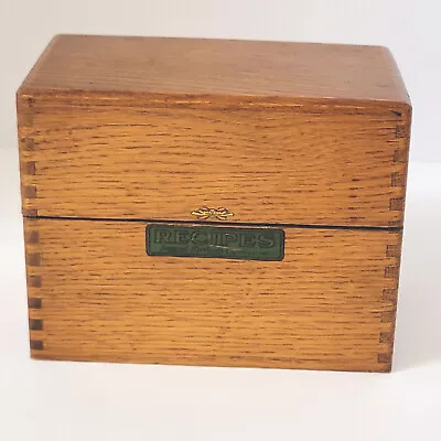 Vintage Imperial Methods Oak Recipe Box Dated 1926 • $19.95