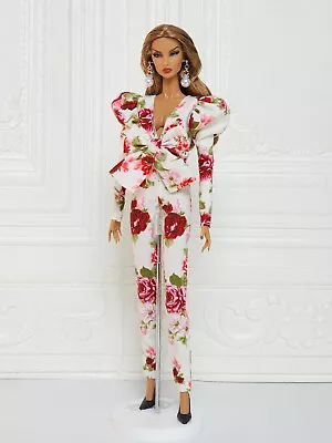 Flower Bow Jumpsuit Puff Sleeve Fit For Doll Fashion Royalty Fr2 Nuface D055f • $68.37