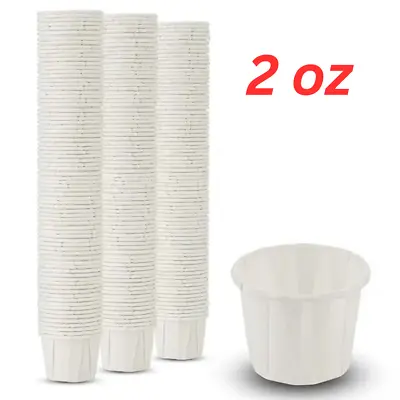 2 Oz Paper Portion Cups Disposable Souffle Condiment Jello Ketchup Testing • $22.99