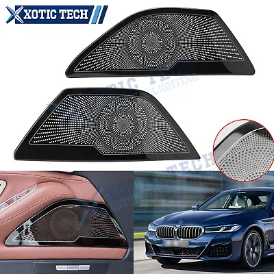 For BMW 5 Series F10 2010-2017 Stainless Black Audio Speaker Sound Cover Trim 2x • $38.98