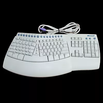 Microsoft Natural Keyboard Pro USB & PS/2 Wired Ergonomic Keyboard NICE N' WHITE • $34.99