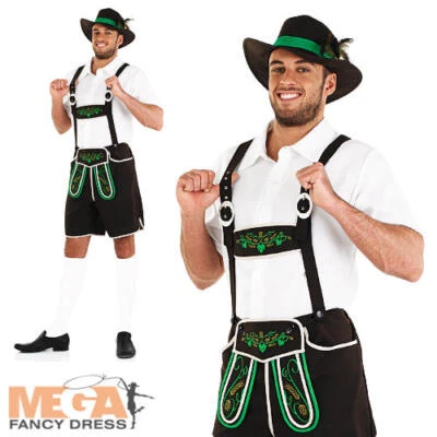 £22.99 • Buy Bavarian Beer Man Mens Fancy Dress German Oktoberfest Lederhosen Adults Costume