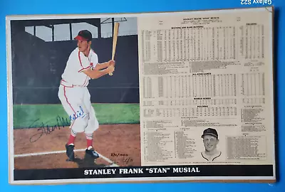 STAN MUSIAL Autographed Lithograph Print Ltd/Ed  270/1000 COA St Louis Cardinals • $239.99