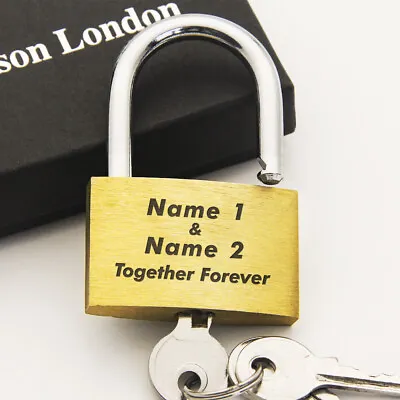 £4.99 • Buy Love Lock Personalised Padlock Anniversary Wedding Gifts Double Sides Engraved