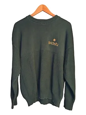 Andrew Rohan Men L Knit Green Sweater Irish FREE SHIPPING • $27.07