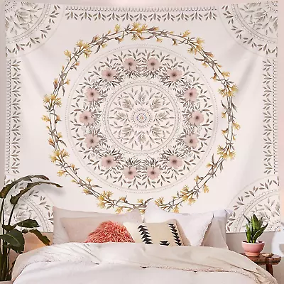 Bohemian Tapestry Wall Hanging Mandala Floral Medallion Hippie Tapestry With Ae • $21.89