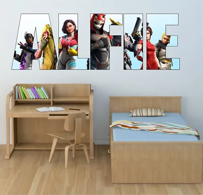 Fortnite Gaming  Name Wall Art Decal Wall Sticker Vinyl -any Name  Sticker   N20 • $26.53