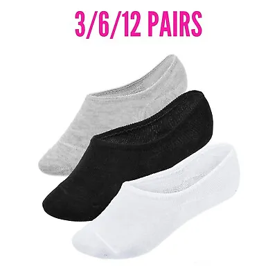 Unisex Invisible Trainer Ankle Socks Footsies No Show Anti Slip Shoe Liner Socks • £4.95