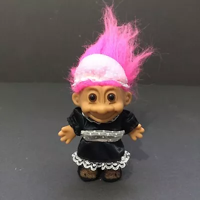 Vintage Russ Troll Doll 4.5” Pink Hair French Maid • $18.64