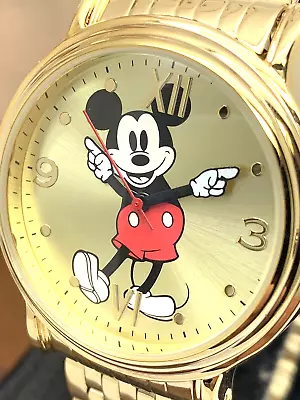 Disney Mickey Mouse Womens Watch Gold Dial Quartz 38mm Stainless Steel WDS000686 • $29.63